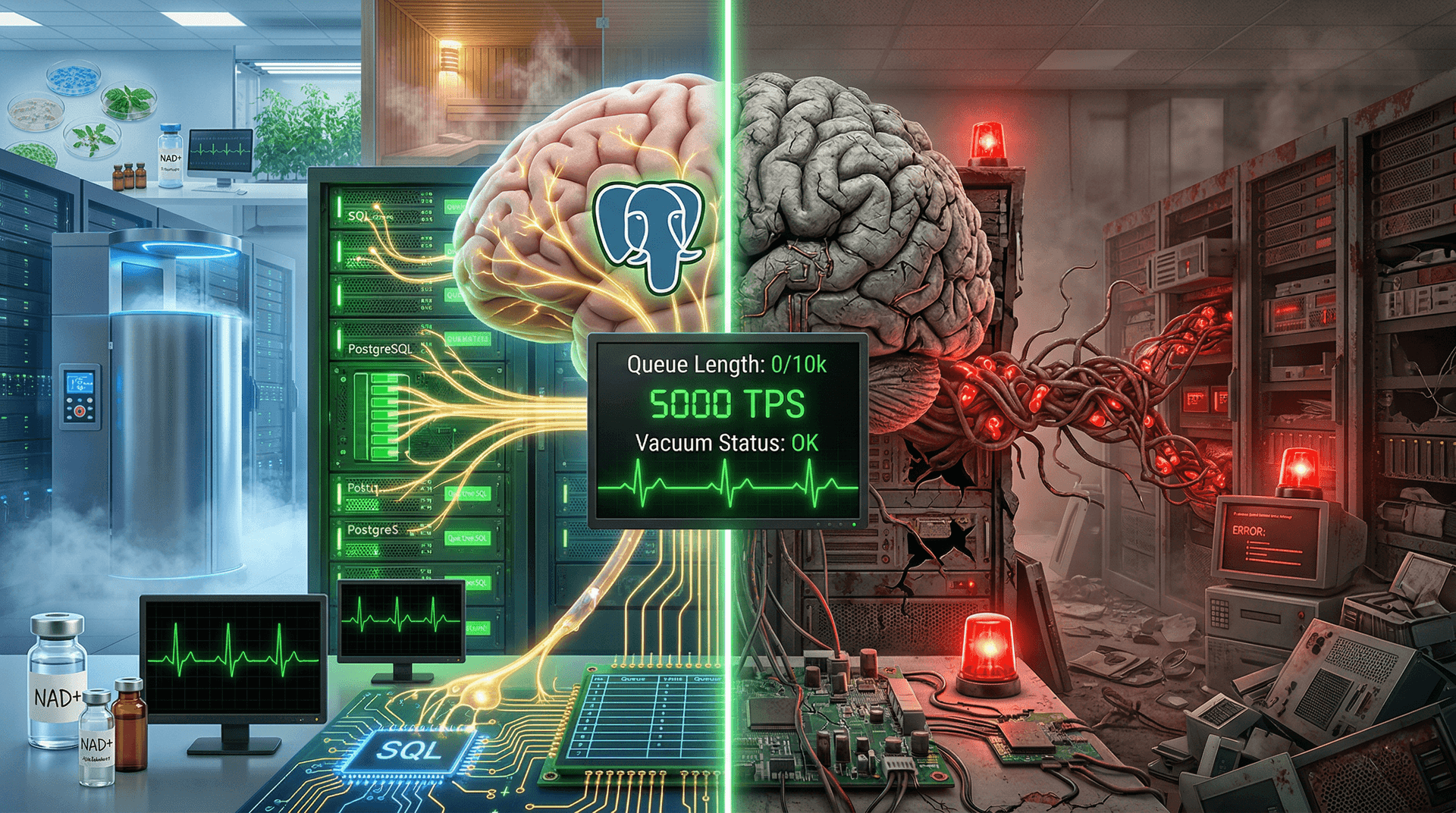 Biohack Postgres Queues to Prevent Database Aging