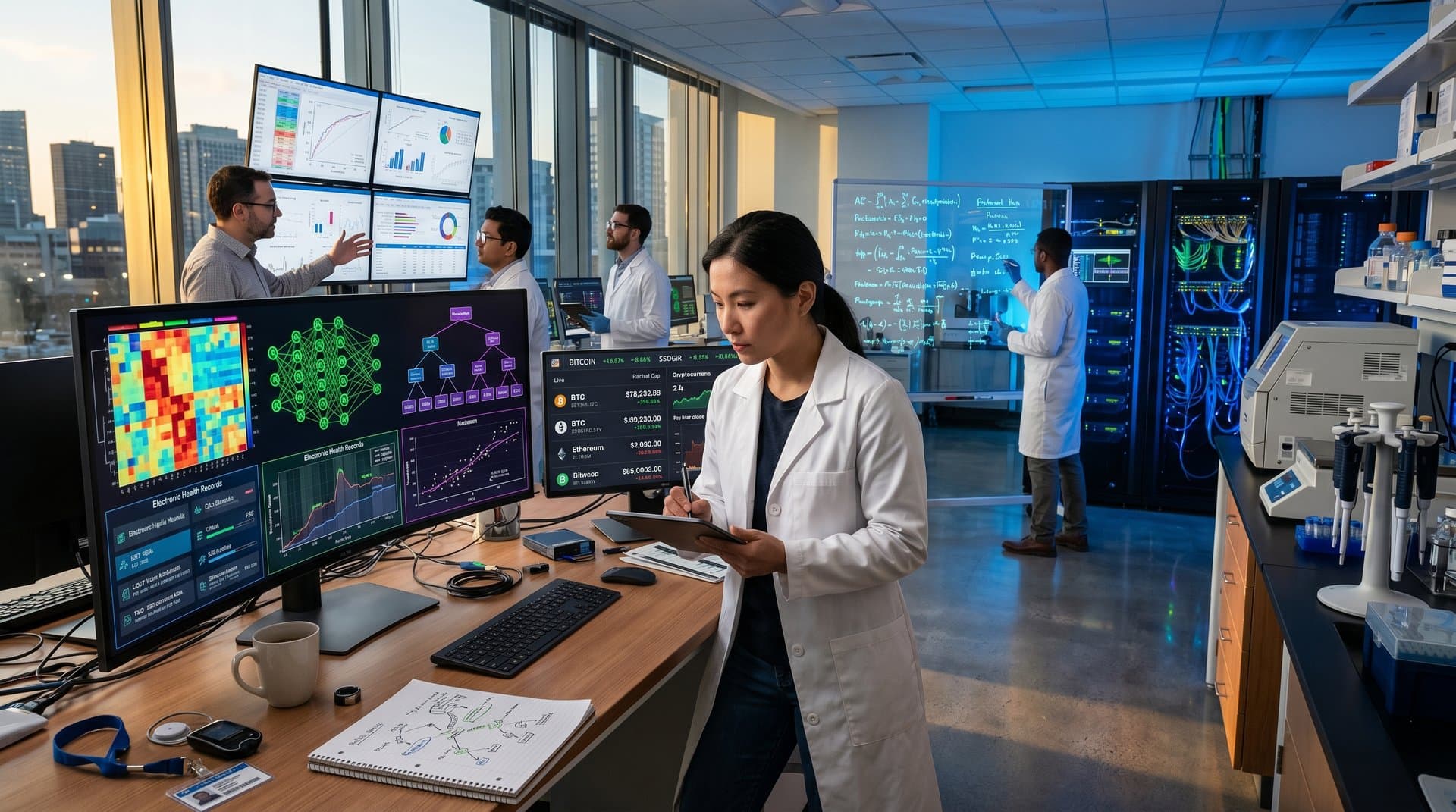 NIH lab team reviews AI predictive models for IPV risk on screens amid modern research environment