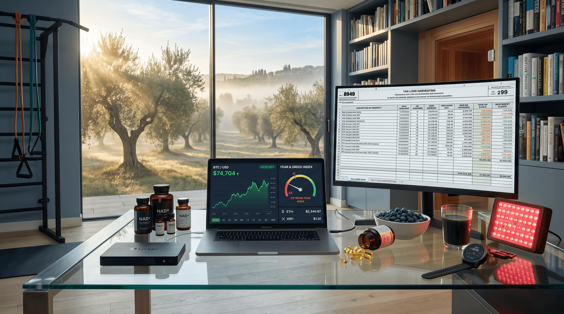 Crypto Tax Traps Drain Biohacker Wallets on $74K BTC Surge and Extreme Fear Dip