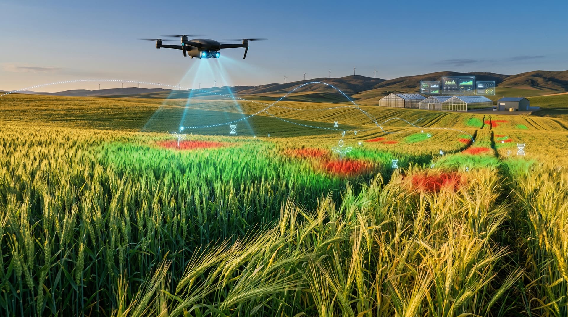 AI Resilient Wheat Drones Boost Longevity Nutrition