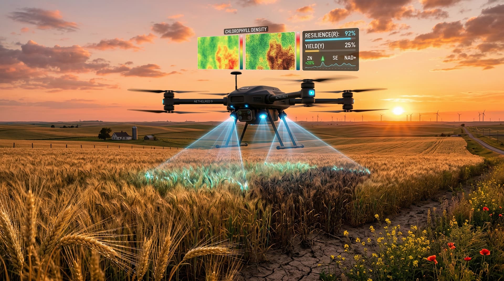 AI Drones Wheat Selection Yields 25% Boost, Longevity Nutrients